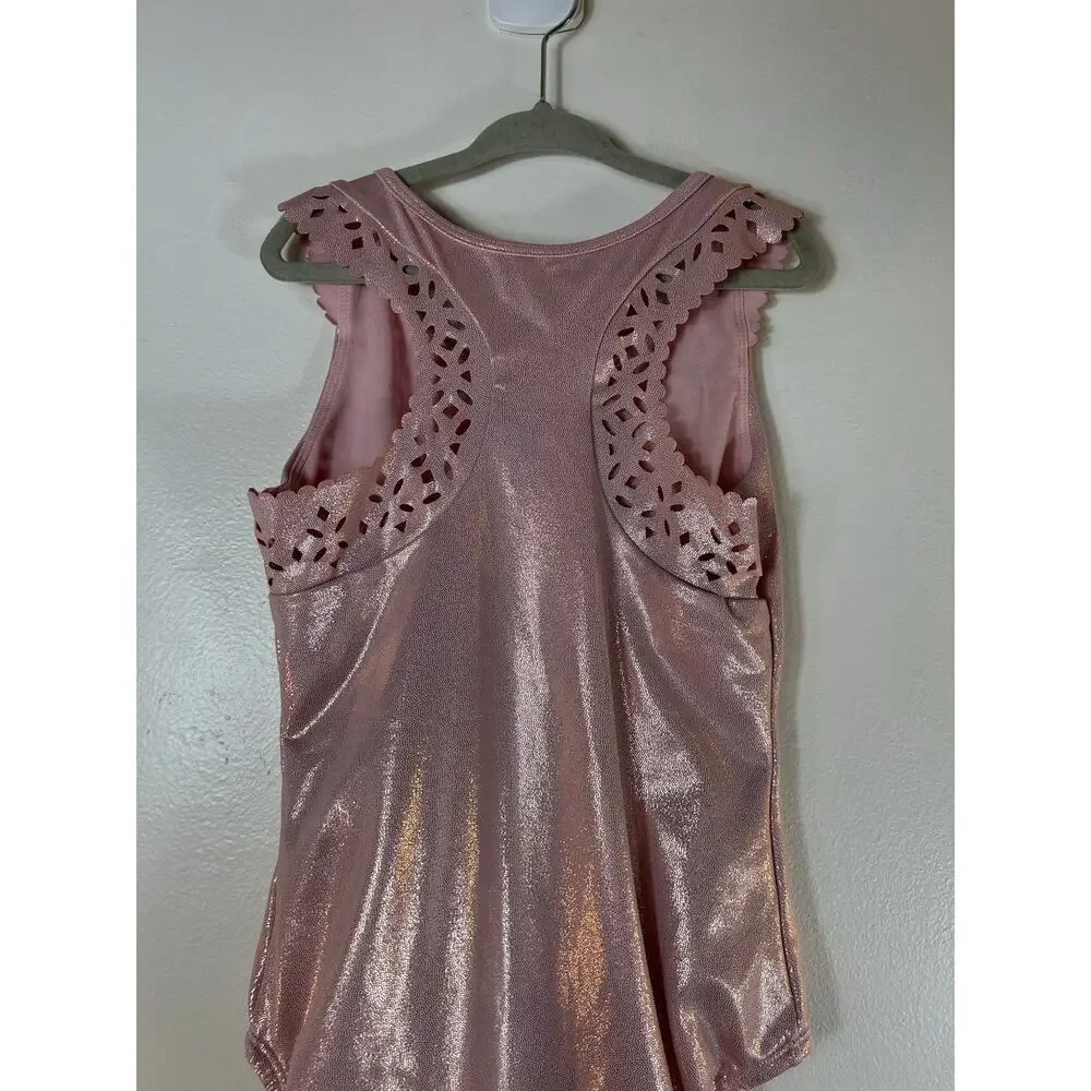JUSTICE Girl’s Shimmer Laser Cut Dance/ Gymnastics Leotard / Size: 10